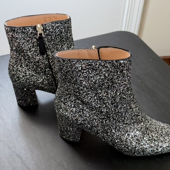 Kate Spade Junelle Silver glitter ankle boots Sz 6.5B w/box - Picture 7 of 14